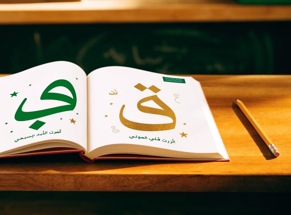 Livret d'apprentissage de lecture arabe ouvert